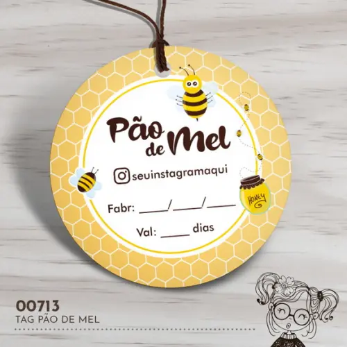 Tag Redonda Pão de Mel - 00713