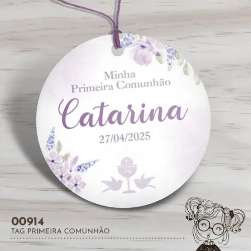 Tag Redonda Primeira Comunhão - 00914