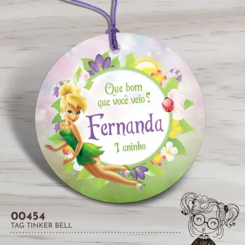 Tag Redonda Tinker Bell - 00454