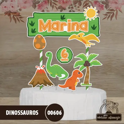 Topo de Bolo Dinossauros - 00606