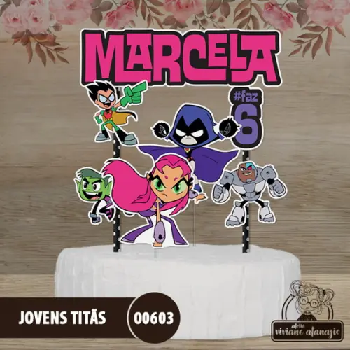 Topo de Bolo Jovens Titãs - 00603