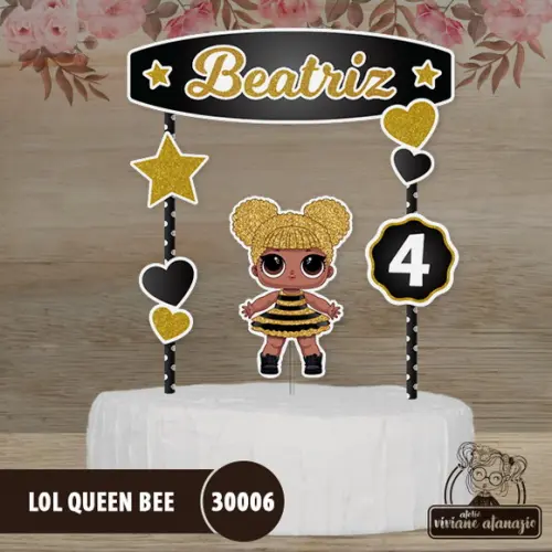 Topo de Bolo Lol Queen Bee - 30006