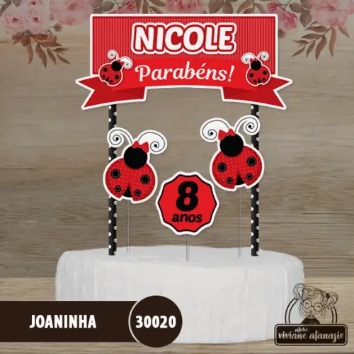 Topo de Bolo Joaninha - 30020