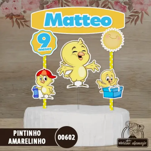 Topo de Bolo Pintinho Amarelinho - 00602