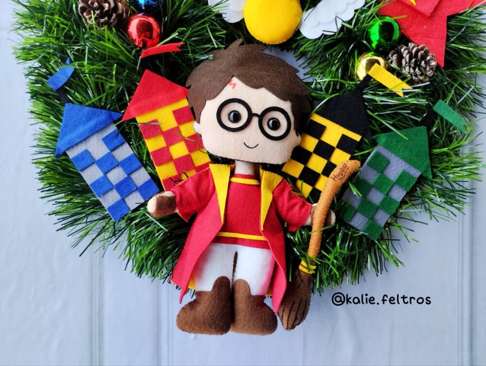 Guirlanda de Natal Harry Potter Quadribol Torre Feltro