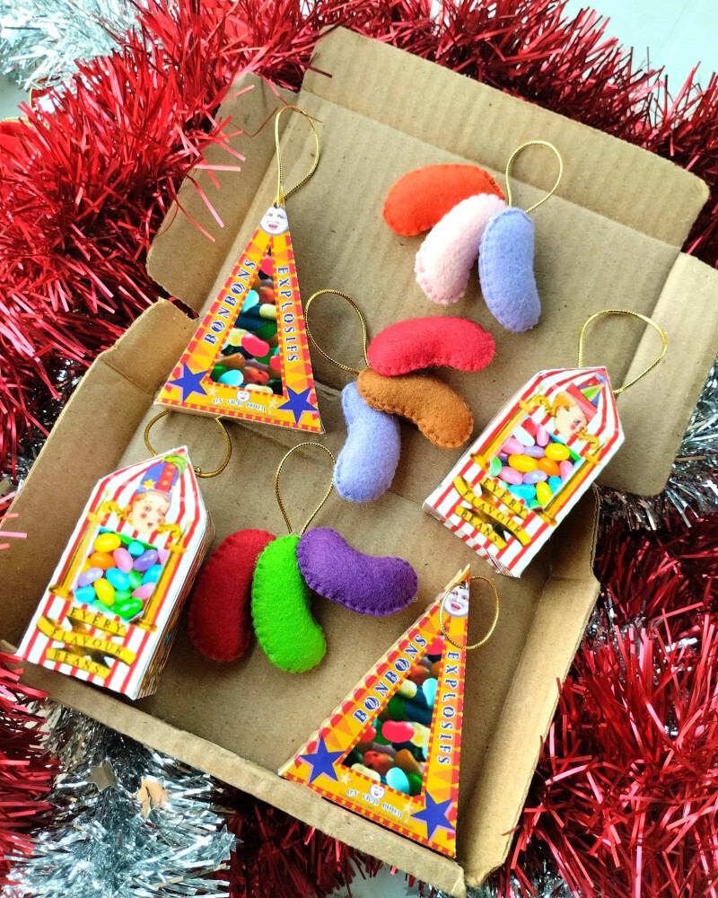 Kit Pingente de Natal Harry Potter Dedos de Mel Doces Feijões Fe