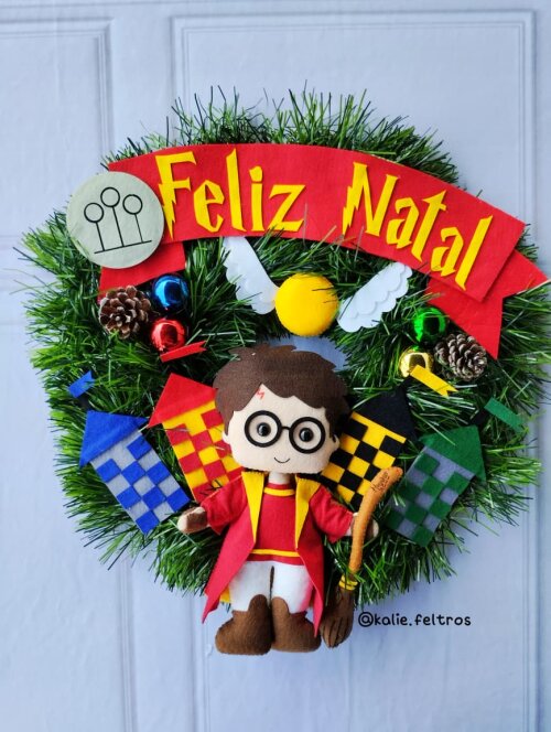 Guirlanda de Natal Harry Potter Quadribol Torre Feltro