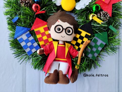 Guirlanda de Natal Harry Potter Quadribol Torre Feltro