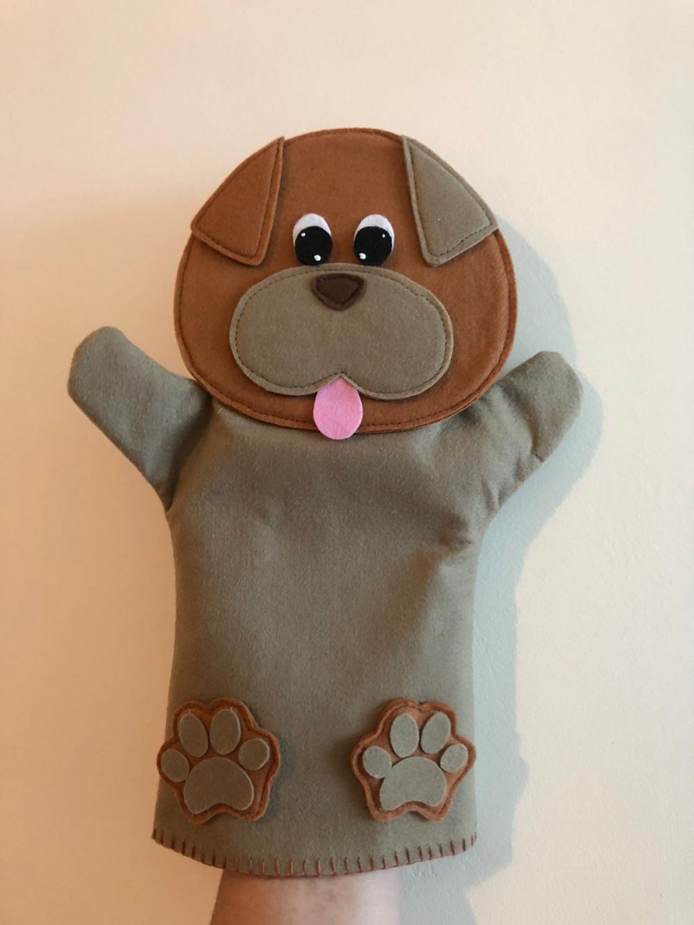 Kit fantoches de animais com 5