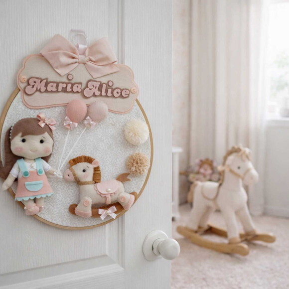 Enfeite Porta Maternidade Boneca Menina