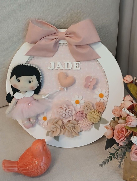Enfeite Porta Maternidade Boneca Menina