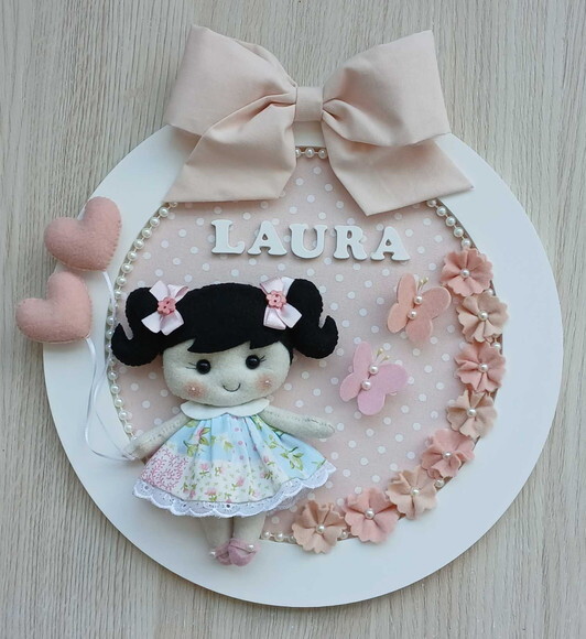 Enfeite Porta Maternidade Boneca Menina