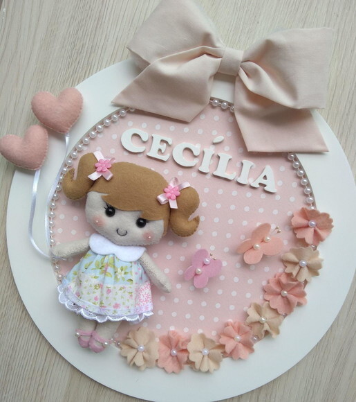 Enfeite Porta Maternidade Boneca Menina
