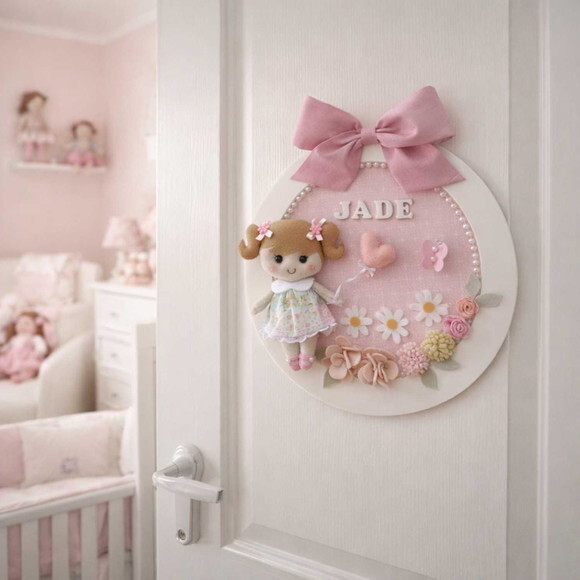 Enfeite Porta Maternidade Boneca Menina
