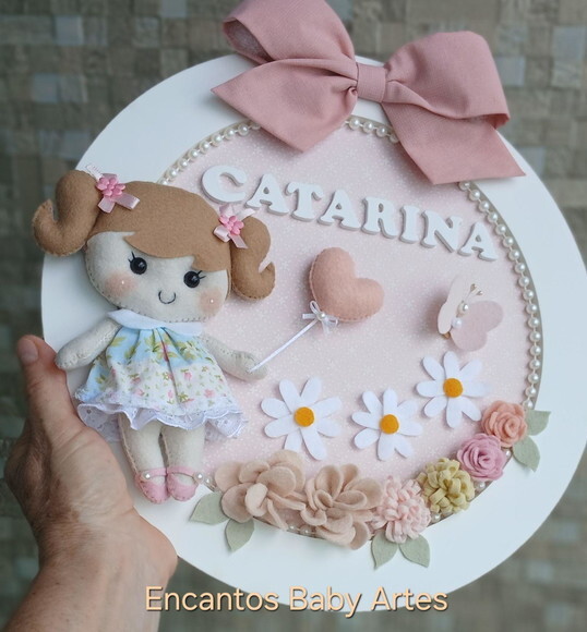 Enfeite Porta Maternidade Boneca Menina