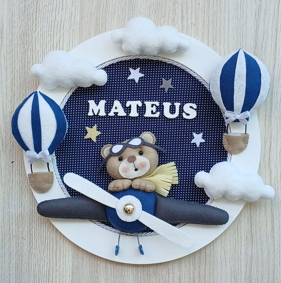 Porta Maternidade Ursinho Aviador
