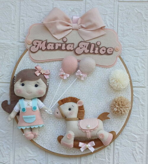 Enfeite Porta Maternidade Boneca Menina