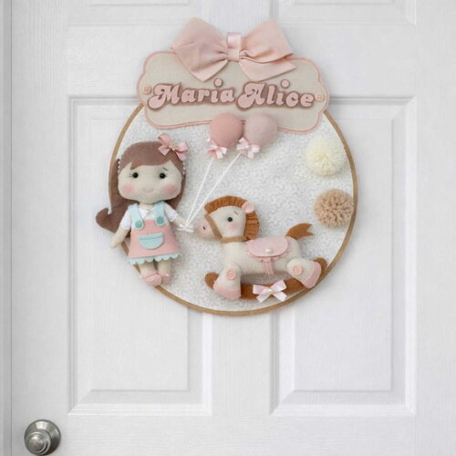 Enfeite Porta Maternidade Boneca Menina