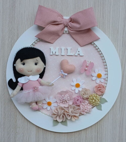 Enfeite Porta Maternidade Boneca Menina