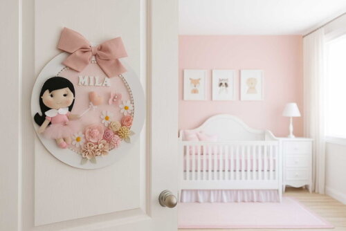 Enfeite Porta Maternidade Boneca Menina