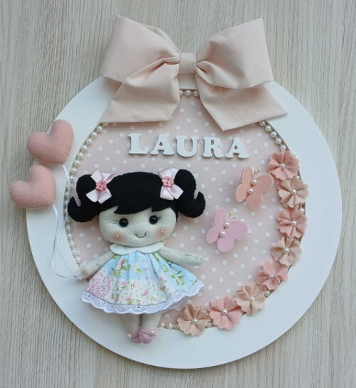 Enfeite Porta Maternidade Boneca Menina