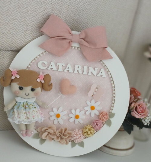 Enfeite Porta Maternidade Boneca Menina
