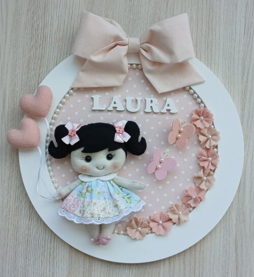 Enfeite Porta Maternidade Boneca Menina