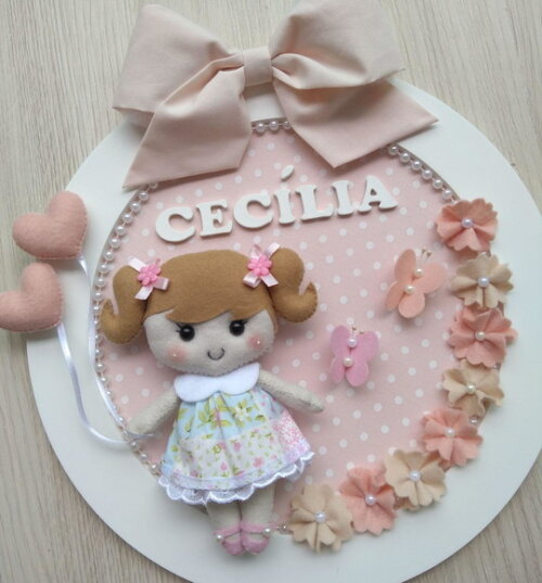 Enfeite Porta Maternidade Boneca Menina