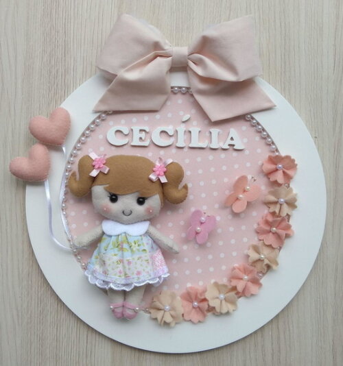 Enfeite Porta Maternidade Boneca Menina