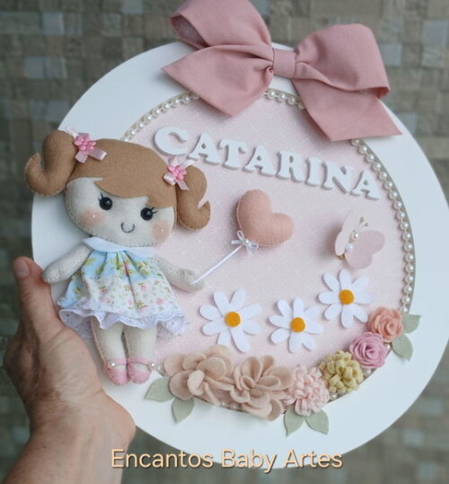 Enfeite Porta Maternidade Boneca Menina