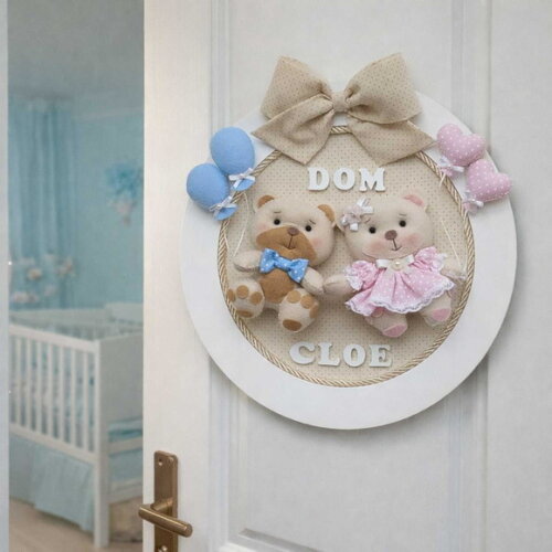 Porta Maternidade Casal Gêmeos