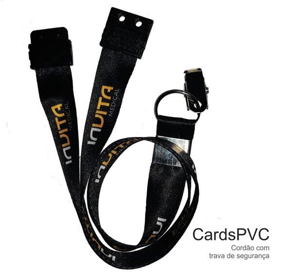 kit 05crachás 08 cordões c/chaveiro e trav seg 20mm