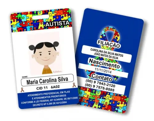 01 cordão 01 crachá autismo 20mm chaveiro com mosquete
