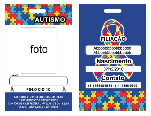 01 cordão com crachá autismo 20mm chaveiro com mosquete