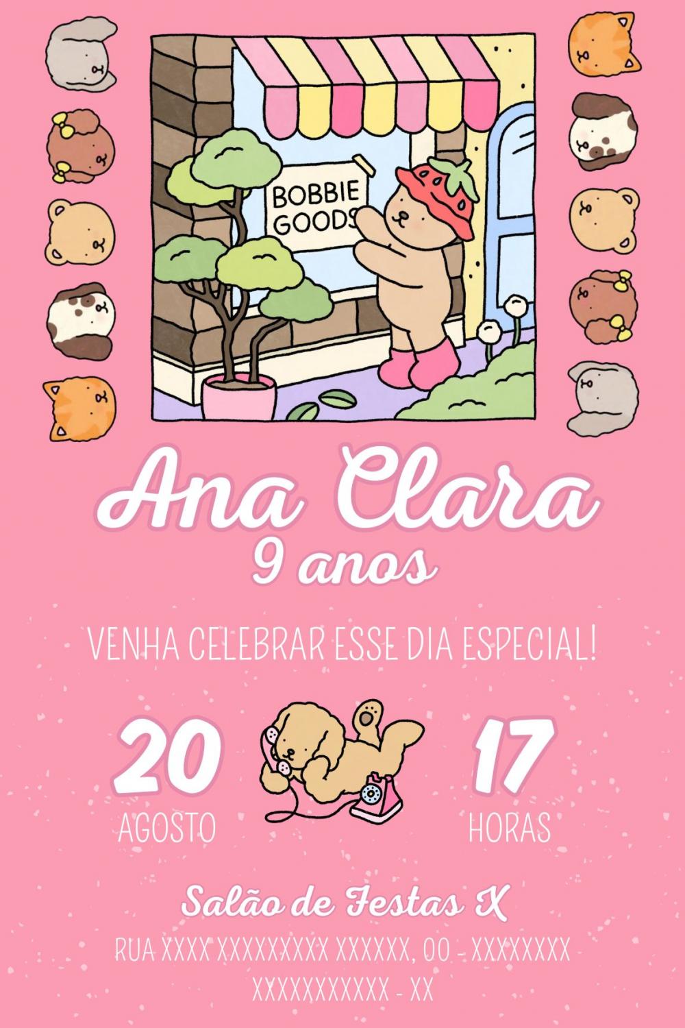 Convite Digital Bobbie Goods - Editável no Canva