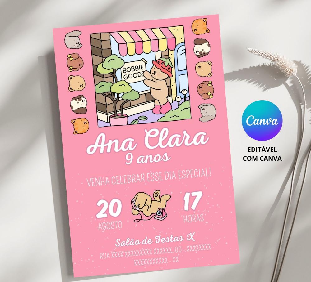 Convite Digital Bobbie Goods - Editável no Canva