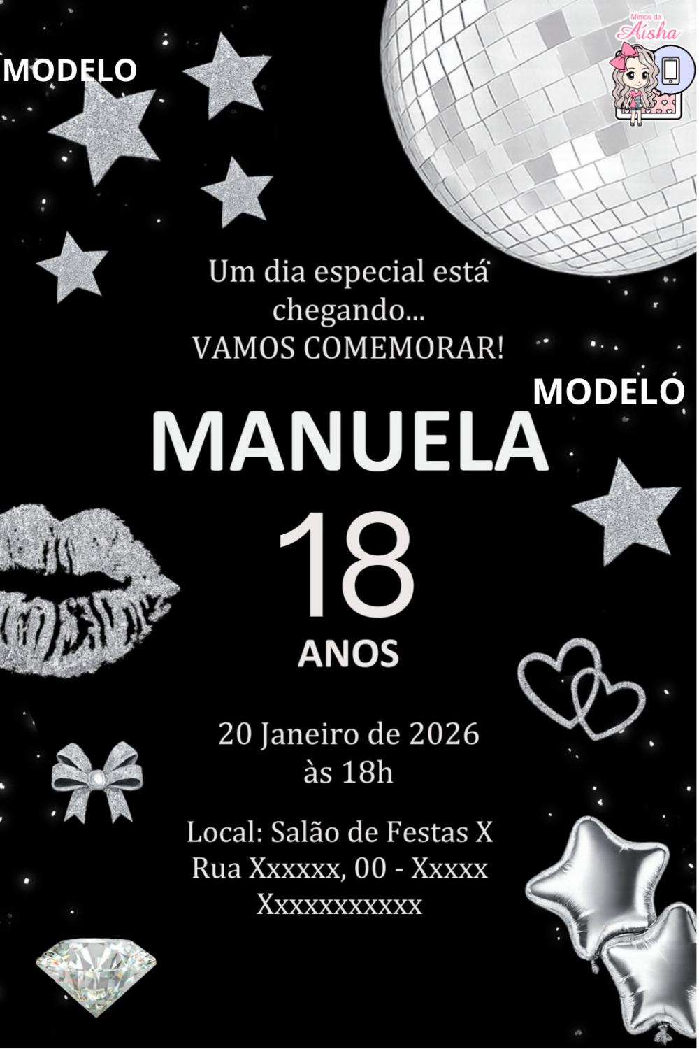 Convite Digital 18, 25, 30 Anos - Editável no Canva
