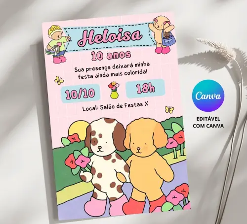 Convite Digital Bobbie Goods - Editável no Canva