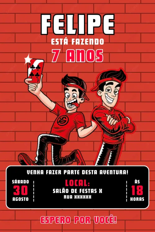 Convite Digital Enaldinho - Editável no Canva