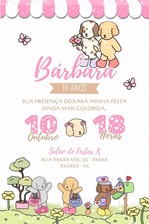 Convite Digital Bobbie Goods - Editável no Canva