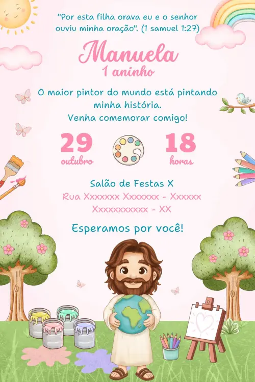 Convite Digital O Maior Pintor do Mundo - Editável no Canva