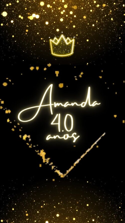 Convite Animado Preto e Dourado - Edite no Canva