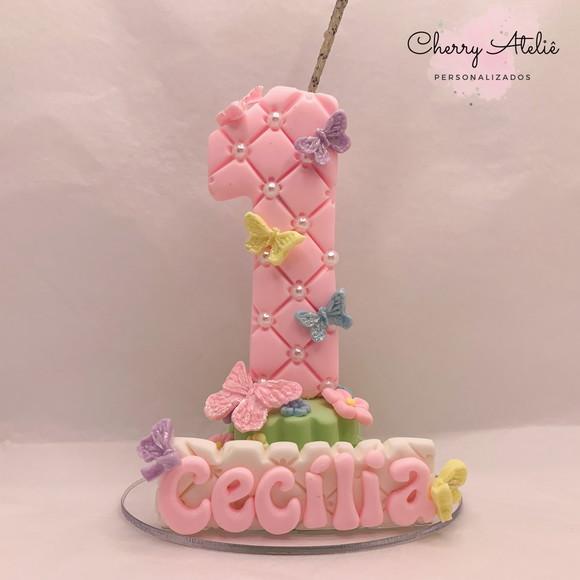 Vela Borboletas - Biscuit (personalizada)