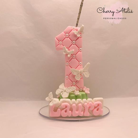 Vela Borboletas - Biscuit (personalizada)