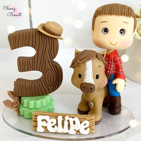 Vela Cavalo com Boneco - Biscuit (personalizada)