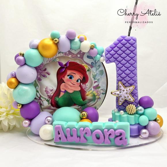 Vela Cenário Ariel Baby - Biscuit (personalizada)