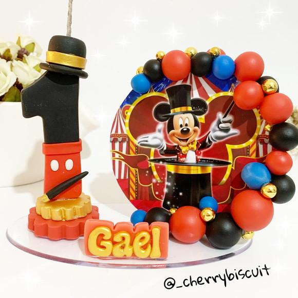 Vela Cenário Circo do Mickey - Biscuit (personalizada)