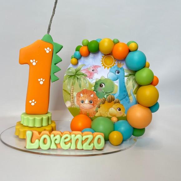 Vela Cenário Dino Baby - Biscuit (personalizada)