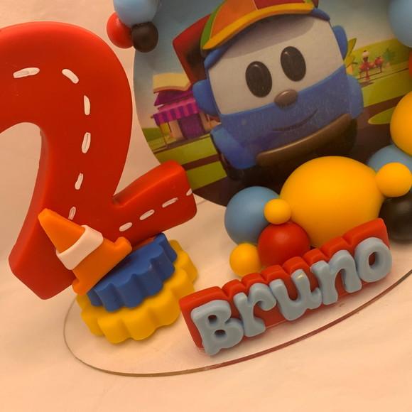 Vela Cenário Léo o Caminhão - Biscuit (personalizada)