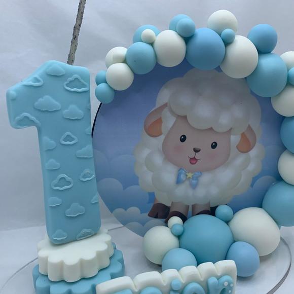 Vela Cenário Ovelhinha - Biscuit (personalizada)
